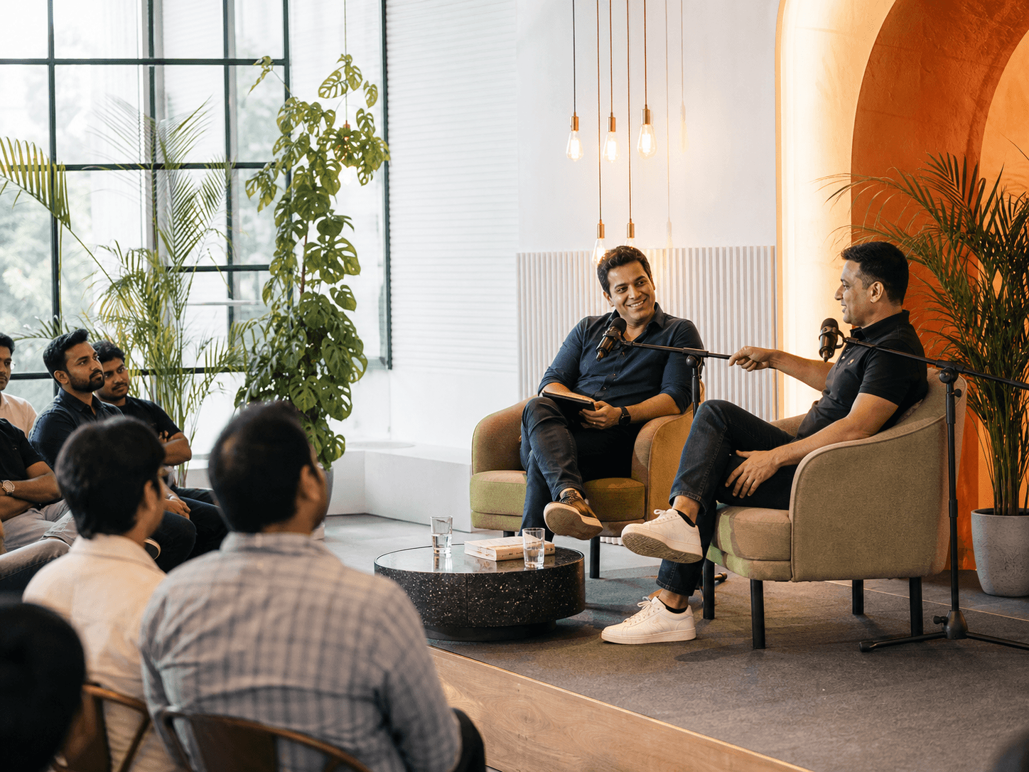 Founder conversation in front of a live audience